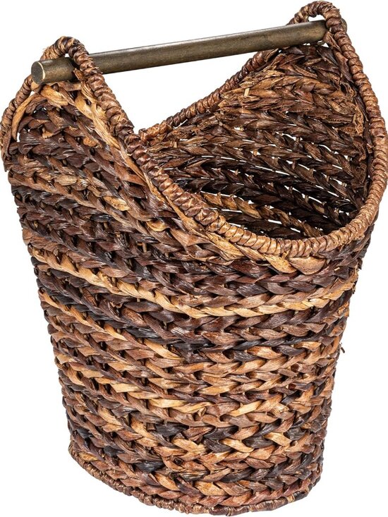 Other - Boho Oval Braided Bankuan Bathroom Tissue/Toilet Paper Basket with Wood Handle,